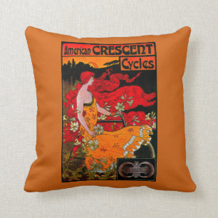 American Crescent Vintage PosterEurope Cushion