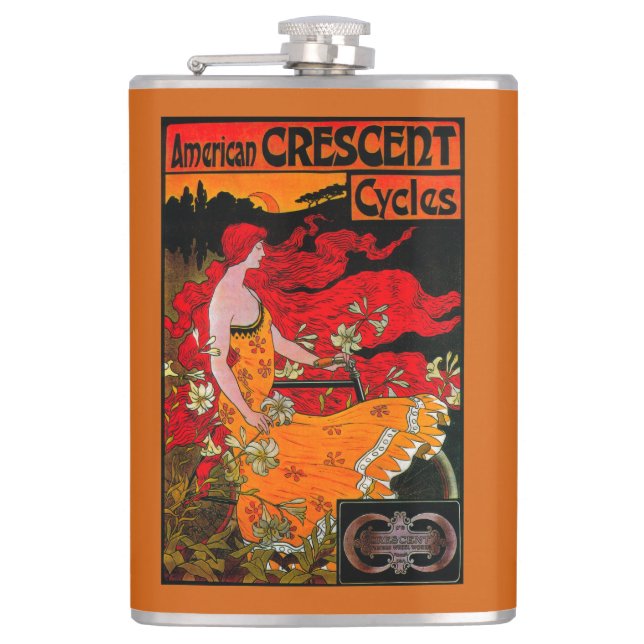 American Crescent Vintage PosterEurope Hip Flask (Front)