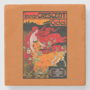American Crescent Vintage PosterEurope Stone Coaster
