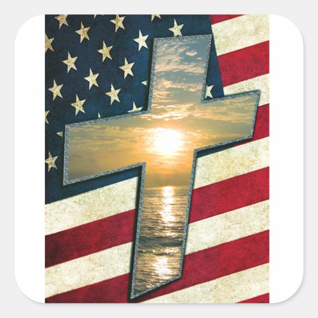American Cross #1 Square Sticker (Front)