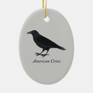 American Crow Ceramic Tree Decoration