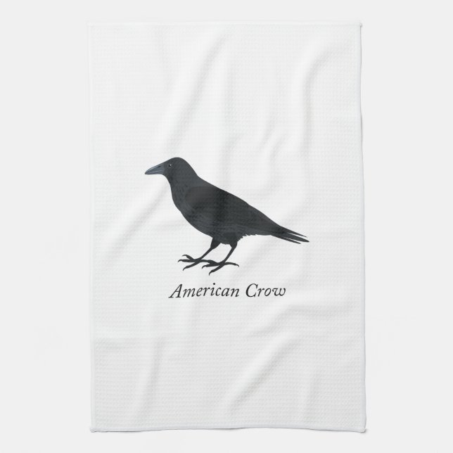 American Crow Tea Towel (Vertical)