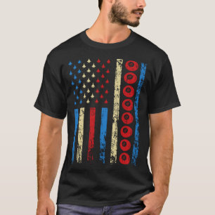 American Cue Sports Flag 4th Of July Billiards Ath T-Shirt