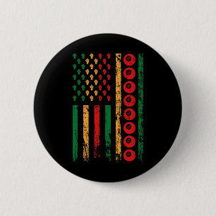 American Cue Sports Flag Black Juneteenth Billiard 6 Cm Round Badge