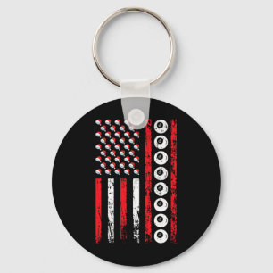 American Cue Sports Flag Christmas Billiards Athle Key Ring