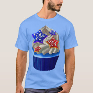 American Cupcake Lover USA Flag 4th of July Baking T-Shirt