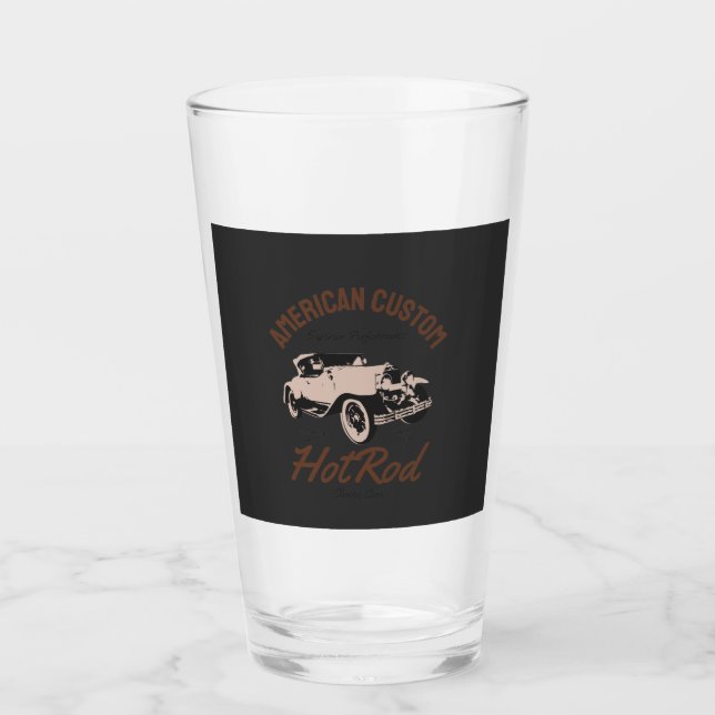 American custom hot rod glass (Front)