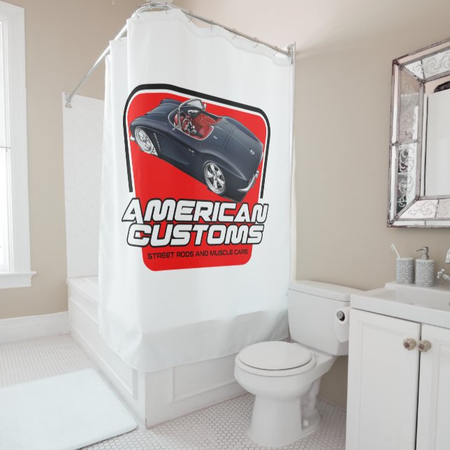 American Customs Corvette Shower Curtain (In Situ)