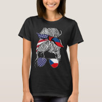 American Czech Patriot Flag Women Girl Czechia Gro