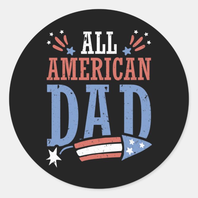 American Dad 4th Of July Firecracker Independence  Classic Round Sticker (Front)