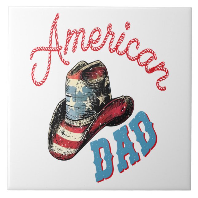 American Dad Cowboy  Tile (Front)