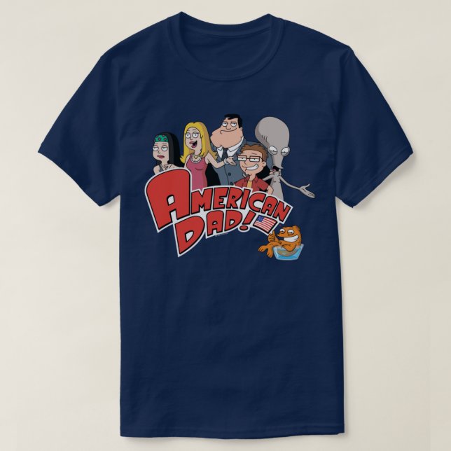 American Dad Family With Logo T-Shirt (Design Front)