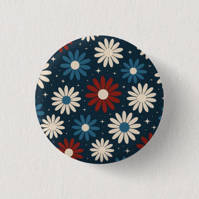 American Daisy's  3 Cm Round Badge (Front)