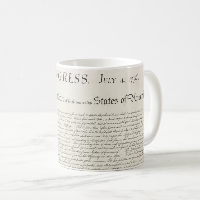 American Declaration of Independence July 4 Coffee Mug (Front Right)