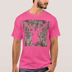 American Deer Head Silhouette Camo Hunting Buckwea T-Shirt