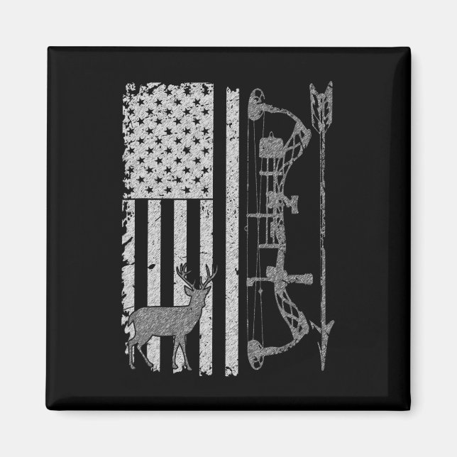 American Deer Hunting Bow Hunter Flag Accessories  Magnet (Front)