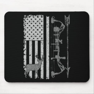 American Deer Hunting Bow Hunter Flag Accessories  Mouse Mat
