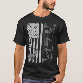American Deer Hunting Bow Hunter Flag Hoodie Buckw T-Shirt