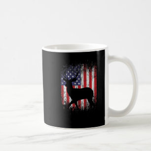 American Deer Hunting Patriotic Hunter Flag Whitet Coffee Mug