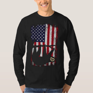 American Deer Sloth Patriotic Vintage Sloth Americ T-Shirt