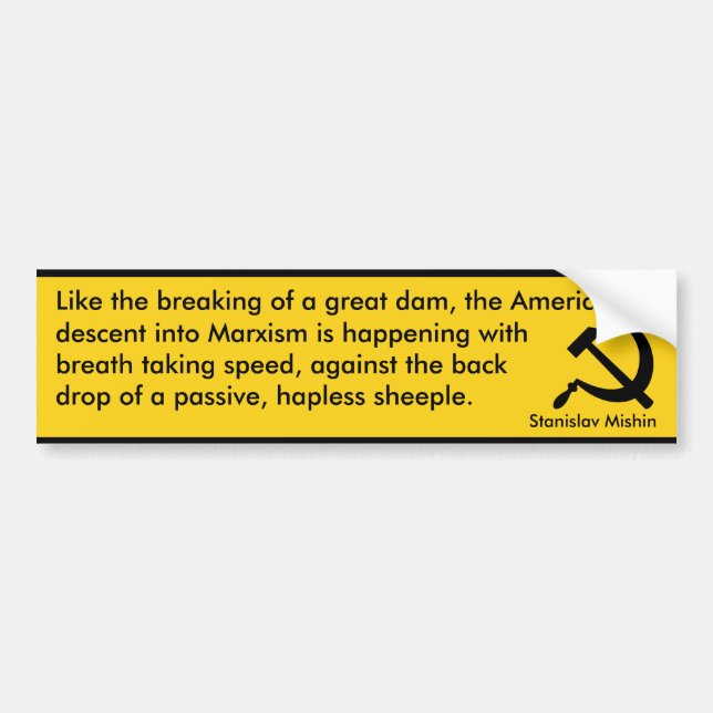 American descent into Marxism (Mishin) Bumper Sticker (Front)
