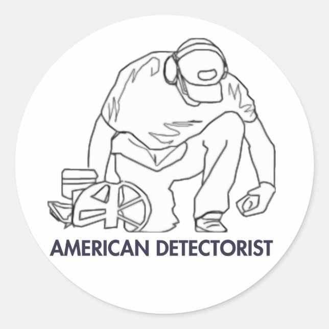 American Detectorist Classic Round Sticker (Front)