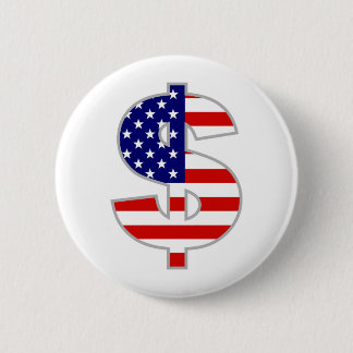 American Dollar 6 Cm Round Badge