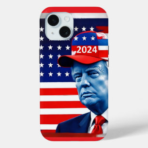 American Donald Trump 2024 Flag iPhone 15 Case