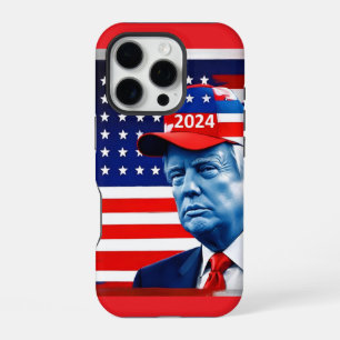 American Donald Trump 2024 Flag iPhone 16 Pro Case