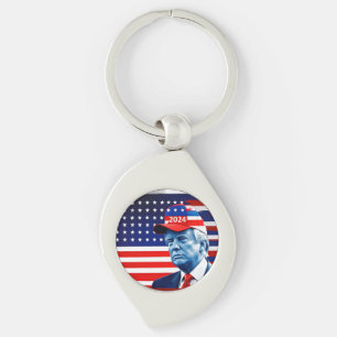 American Donald Trump 2024 Flag Key Ring
