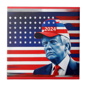 American Donald Trump 2024 Flag Tile