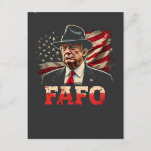 American Donald Trump FAFO USA Flag Patriotic Holiday Postcard