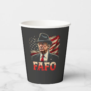 American Donald Trump FAFO USA Flag Patriotic Paper Cups
