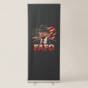 American Donald Trump FAFO USA Flag Patriotic Retractable Banner