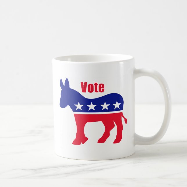 American donkey with "Vote" Coffee Mug (Right)