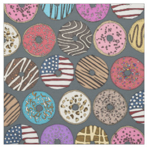 american doughnuts grey fabric