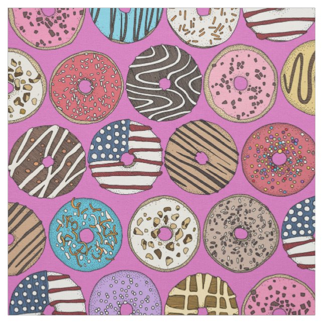 american doughnuts pink fabric (Swatch)