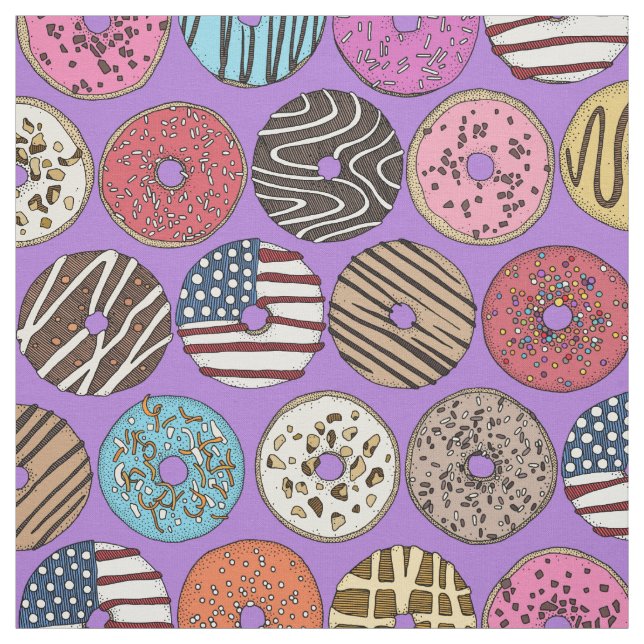 american doughnuts violet fabric (Swatch)