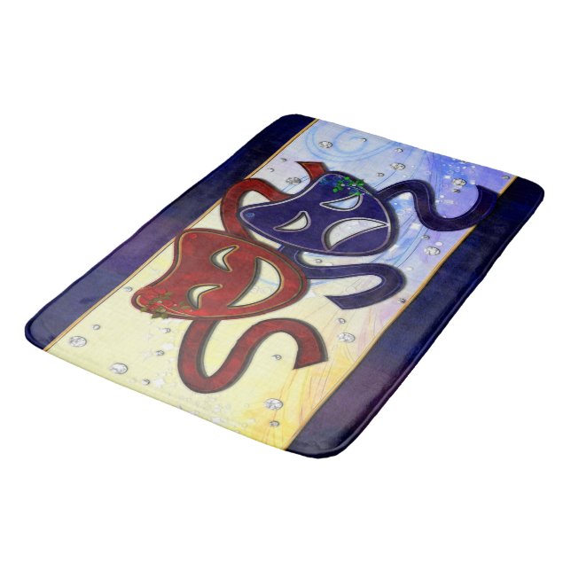 American Drama Comedy & Tragedy Bath Mat (Angled)