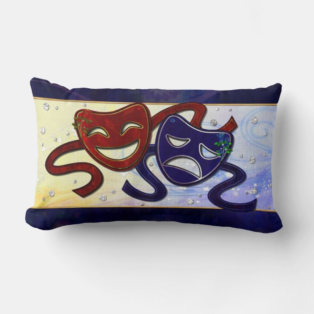 American Drama Comedy & Tragedy Lumbar Cushion (Front)