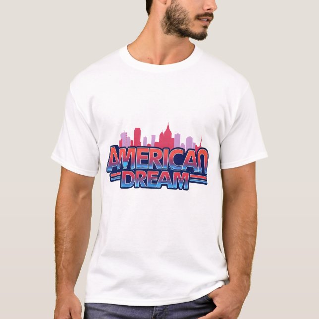 AMERICAN DREAM 2.0’ — futuristic chrome letters T-Shirt (Front)