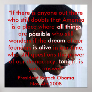 American Dream Obama Speech Poster From 14.95