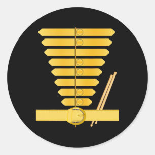 American Drum Major Costume Marching Band Uniform Classic Round Sticker