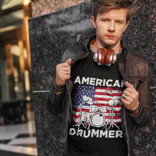 American Drummer Funny Musician vintage T-Shirt