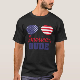 American Dude Patriotic Sunglasses 4th Of July T-Shirt