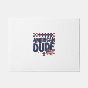 American Dude Patriotic Vintage Shirt Design_1 Doormat