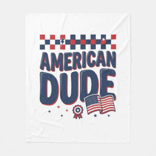 American Dude Patriotic Vintage Shirt Design_1 Fleece Blanket