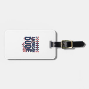 American Dude Patriotic Vintage Shirt Design_1 Luggage Tag