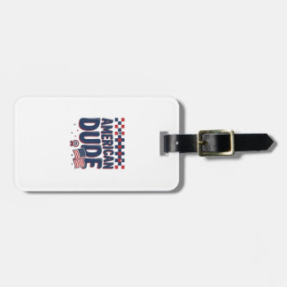 American Dude Patriotic Vintage Shirt Design_1 Luggage Tag