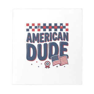 American Dude Patriotic Vintage Shirt Design_1 Notepad